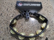 LP Latin Percussion LP179 Mountable Cyclops Tambourine DIMPLED BRASS JINGLES