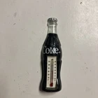 Vintage Mini Plastic Coke Bottle Magnetic Fridge Thermometer 3 3/4" Coca Cola