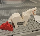 Lego MINIFIGURE- Castle/Knights Kingdom  White Horse W Red Mask Lot31 — photo 2