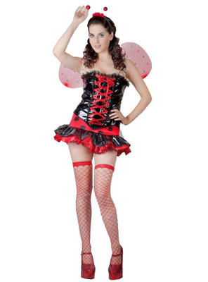 Damen Marienkäfer Kostüm rot schwarz Marienkäfer Welttag des Buches Kostüm Outfit
