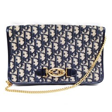 Christian Dior Shoulder Bag Navy Blue Canvas 3402829