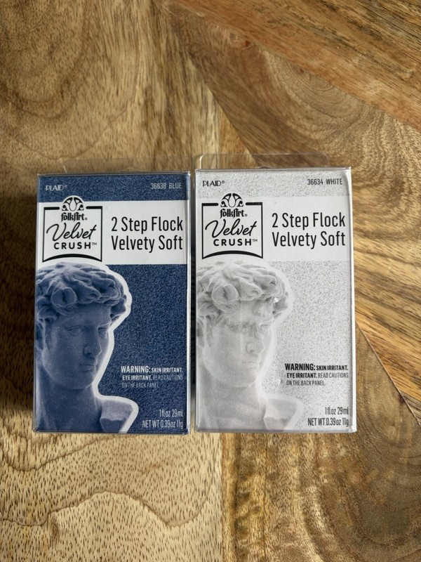 FolkArt Velvet Crush Flocking Kit-lot Of 2 Blue And White