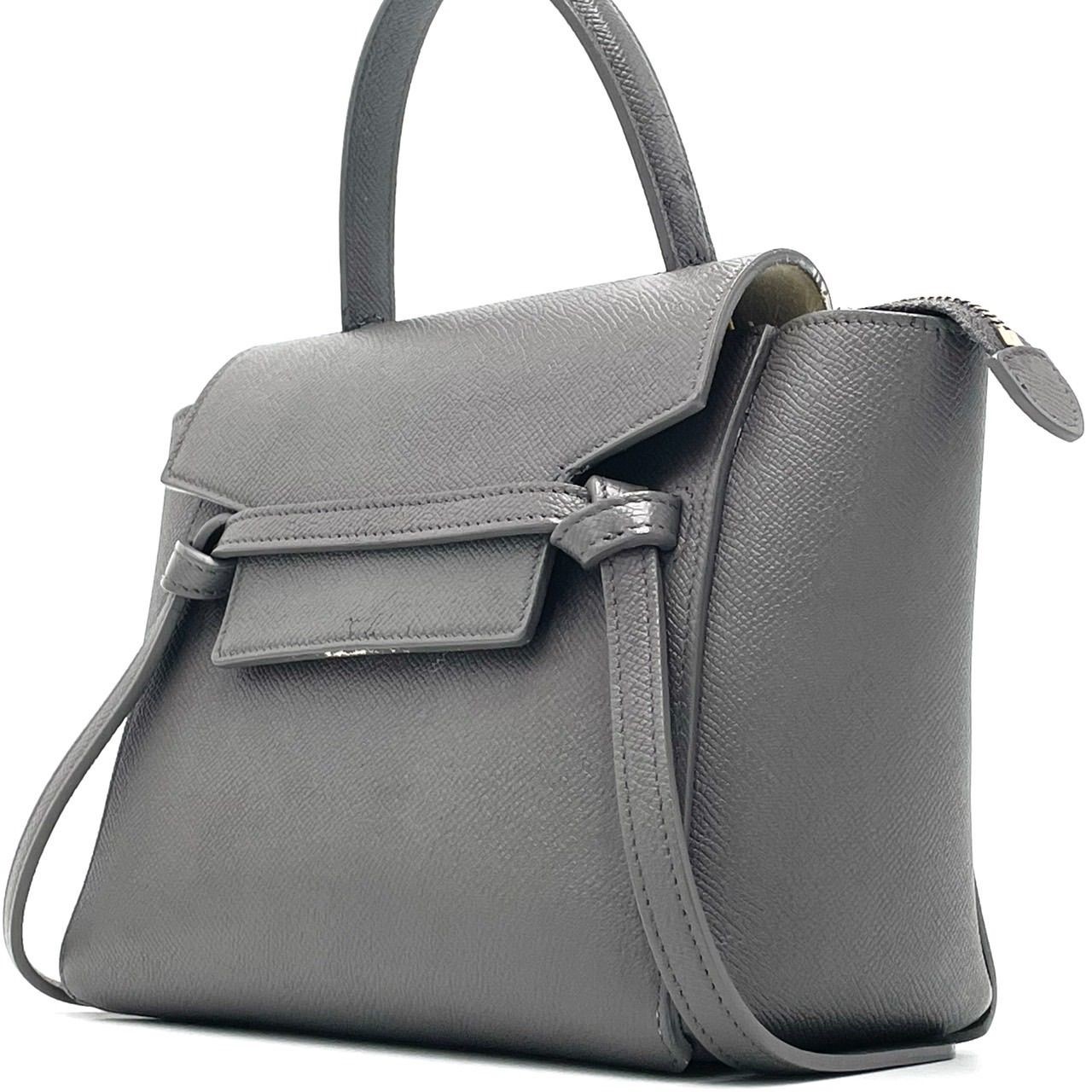 CELINE Celine Handbag Belt Bag Nano Logo Embossed Gold Hardware Serial Grained