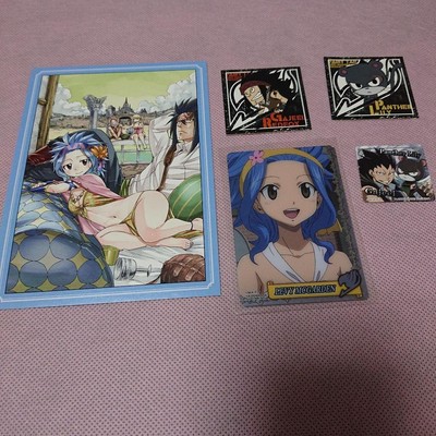 Fairy Tail Gajeel Levy Postcard Sticker Card Rare