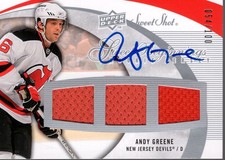 2007-08 Sweet Shot Rookie Jersey Auto #122 Andy Greene /100 - HKY