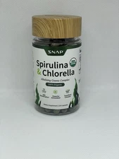 Spirulina Chlorella 120 Capsules Organic Detox & Greens Complex Energy Immune