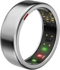 Smart Ring for Women Men- Sleep/Fitness/Stress/Heart Rate Silver, Size 8 