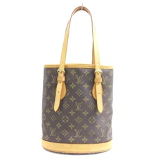 【Bag】LOUIS VUITTON Monogram Bucket PM Tote Bag M42238 Made in France Brown