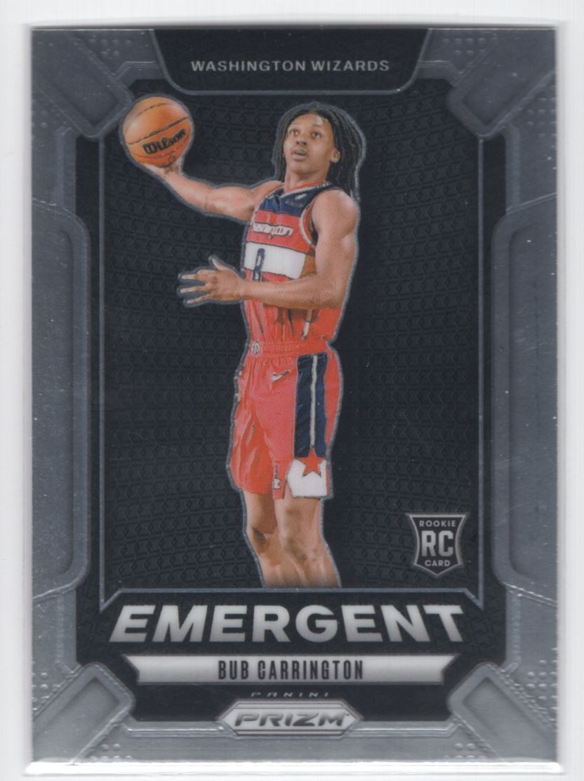 #20 2024-25 Panini Prizm Emergent Base Bub Carrington Rookie Washington Wizards