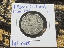 Albert G. Lord Hamilton Ontario Canada - The Glen Dairy - One Quart Milk - ii