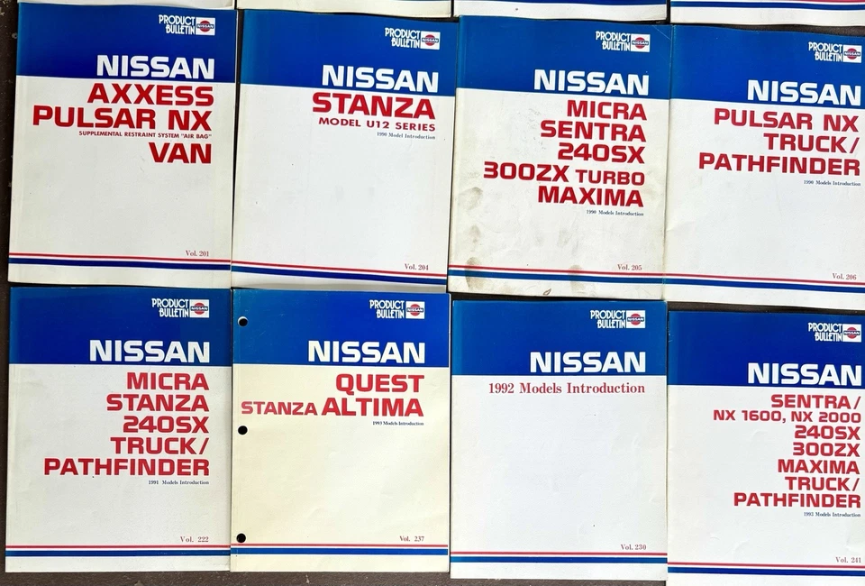Lote de 31 manuales de boletín de productos de reparación Nissan 200SX, Frontier, Máxima, Sentra + Foto 3 de 4