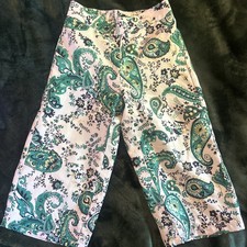 Janie and Jack Toddler Girl Teal Paisley Wide-Leg Pants Sz 2T