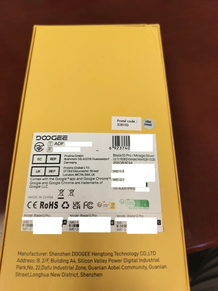 DOOGEE RUGGED Blade10 Pro / Mirage Silver cell phone Open Box, only to test SIM - Image 3 of 4