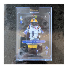 Wild Card Black Tie Aaron Anderson #SPDD-AAN Rookie One of One Football Card. rookie card picture