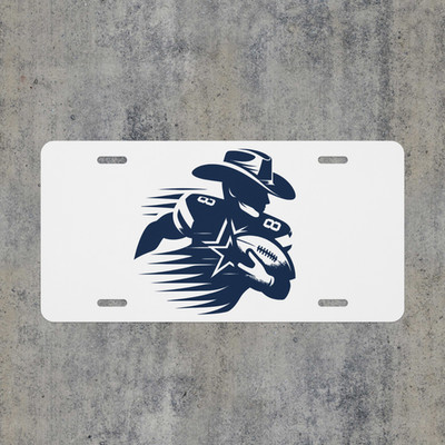 Cowboy Football Player Front License Plate | Dallas Cowboys TX Team Car Tag Gift