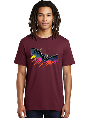 Flying-Bat-3 Mens Graphic Tee, 100% Cotton, Casual Summer Wear