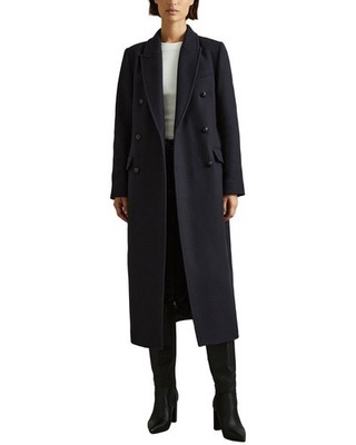 NEW, REISS Florence Double Breasted Coat in Navy SZ US 8  #LT35