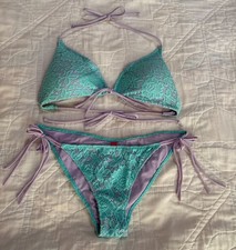 Victoria's Secret 2-Piece Bikini Swim Set, Seafoam/Lilac, S, Pre-Owned/Excellent