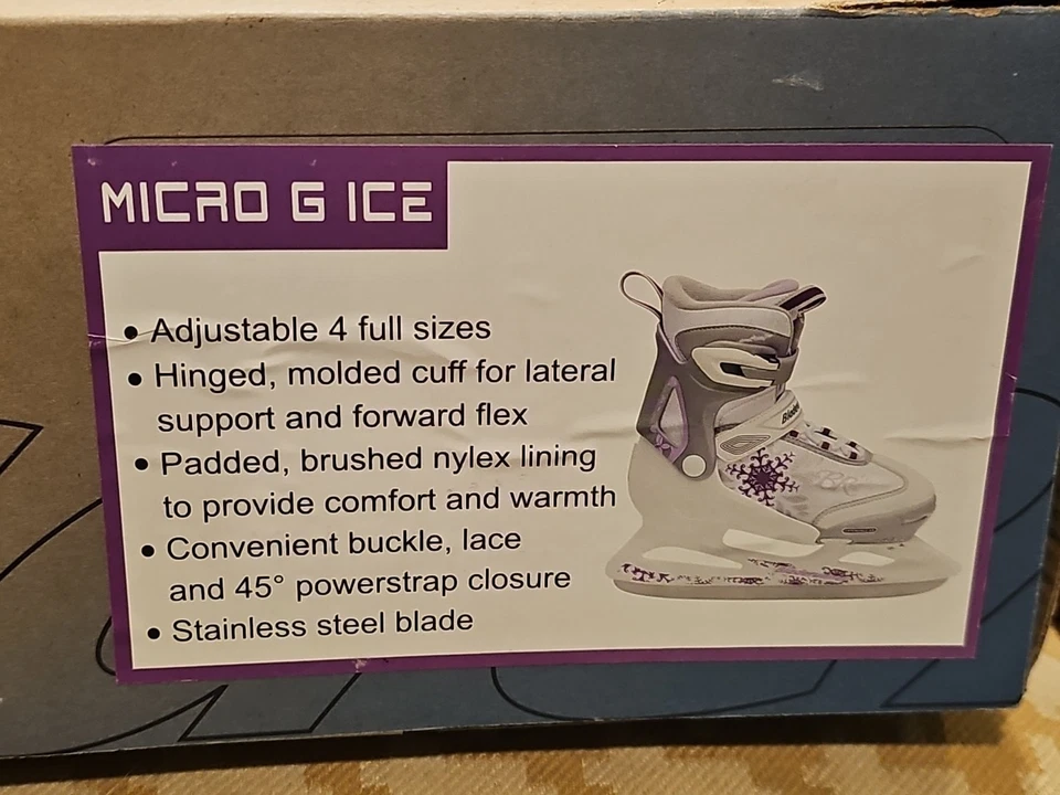 NUEVO Bladerunner Niños Patines de Hielo Ajustables Tallas 5-8 Micro G Blanco Hielo Acolchado Foto 3 de 4