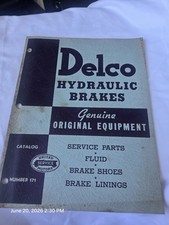 Vintage Delco Hydraulic Brakes Catalog No 171...