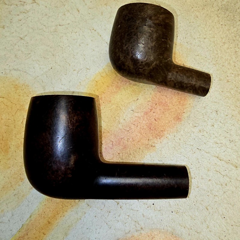 Pair Of Umbranded Vintage Estate Pipe Bowls Restored Billiard