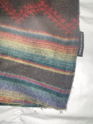 Vtg Structure Shirt Mens XL Multicolor Aztec Striped Flannel Acrylic Button Up - Picture 6 of 6