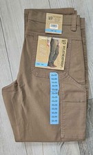 Weatherproof Men's Brown Canvas Workwear Pants Stretch Fabric Pockets