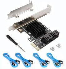 SATA Card PCIE 3.0, 4 Port with 4 Cables, Controller Expansion Card with Low ...