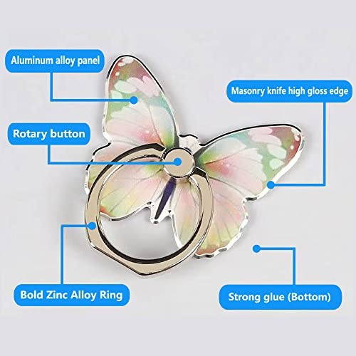 Handy Ring Halter, Schmetterling Handy Ring Griff Ständer 360° Drehung 1 Blau - Bild 6 von 8