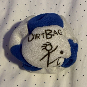DirtBag Hacky Sack Footbag Small Fabric Ball Toy Blue & White Dirtbag