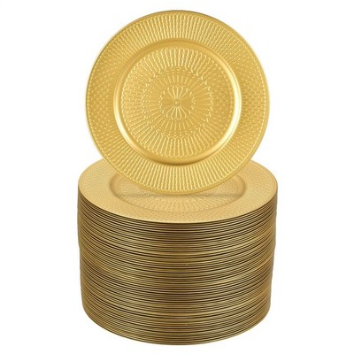 50/100pcs Charger Plates Bulk, 13'' Gold Charger for Wedding Dinner Plates
