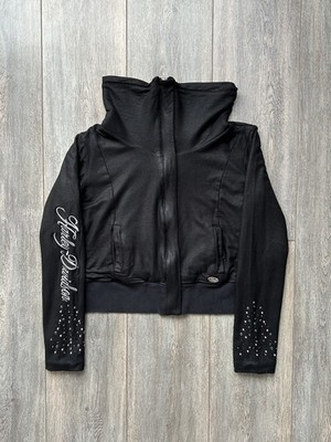 Harley Davidson Black Studded Rick Owens Type Jacket Women Size M