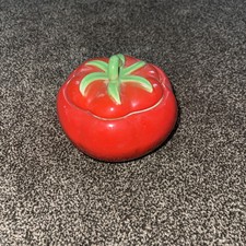 Vintage Pantry Parade Ceramic Red Tomato Jar Made in USA ๐ฅ