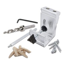 Woodworking Pocket Hole Jig Kit - All-In-One Aluminum Pocket System with Carr...