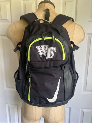 Nike BSBL Backpack Black/Volt Green Wake Forest Padded NCAA
