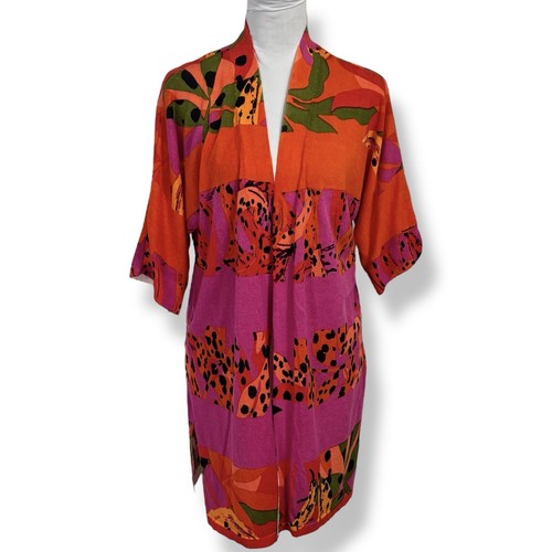 Chico’s Summer Romance Foliage Midi Cardigan Size 1 Small Tropical Boho Resort - Picture 3 of 12