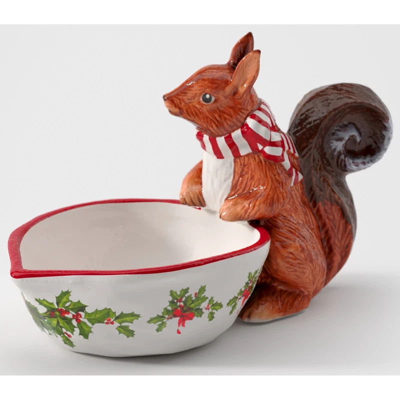 Ciotola Scoiattolo Natale Agrifoglio Villeroy & Boch Toy's Fantasy Porcellana, fotografia 3 di 9