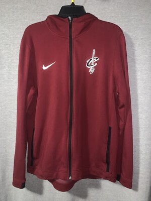 Nike Cleveland Cavaliers Showtime NBA Zip Up Hoodie Mens Sz L & Dri Fit Shirt XL