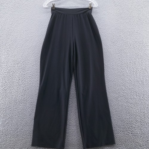 Spanx Womens Wide Leg Pull On Pants Medium Black Slimming Stretch Lined Shorts