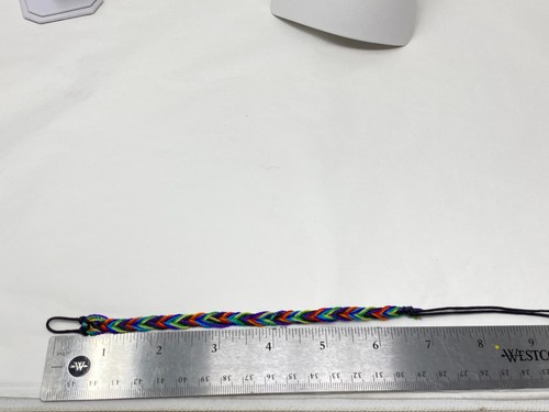 Beautiful Handmade RAINBOW Braided Nylon Cord 7-8" Bracelet with Tie Closure - Picture 7 of 7