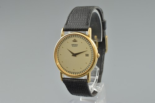 "Near MINT" 1988 Vintage Seiko 5Y89-7010 Quartz Dress Watch Gold Case Date Japan - Picture 7 of 16