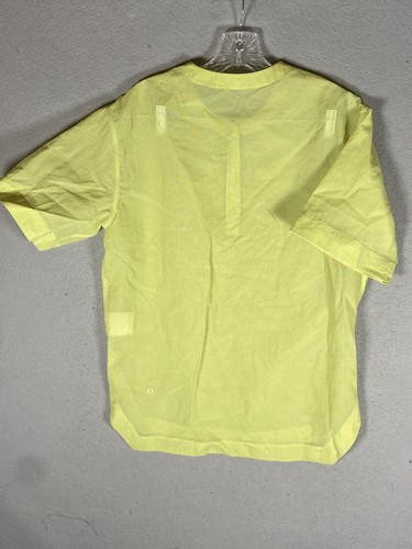 Lululemon Clear Intention Shirt Size 2 Lemon Vibe Mesh Water Repellent Top - Picture 8 of 11
