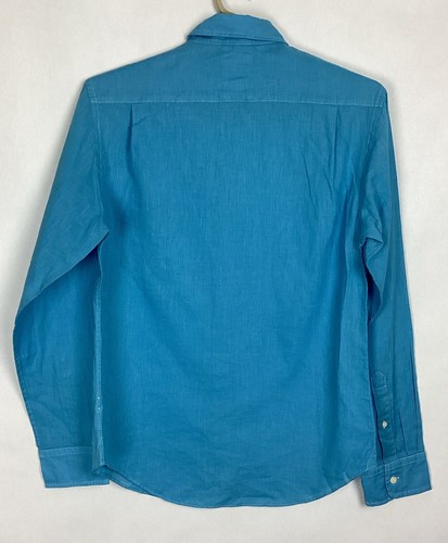 Relwen Linen Harbor Shirt Mens Medium Blue Button Up Dress Shirt New - Picture 2 of 9
