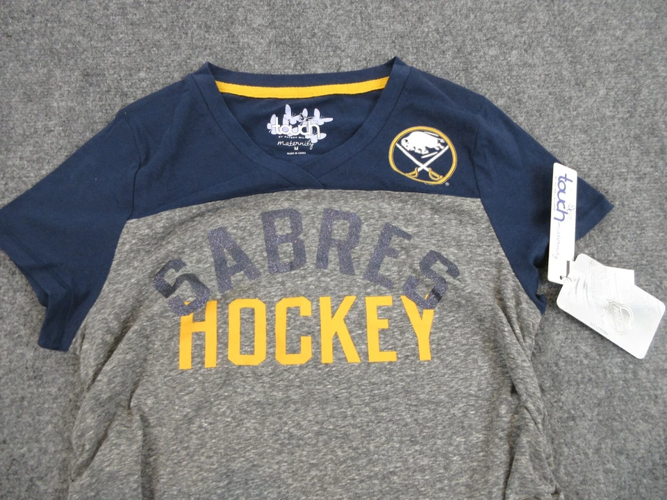 Buffalo Sabres Shirt Womens Medium Blue Gray NHL Hockey Touch Maternity New - Image 2 of 4