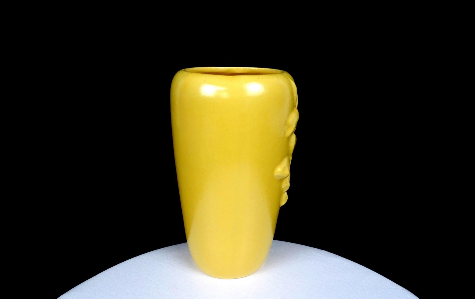 Haeger Pottery 75th Anniversary Dogwood Yellow Vintage 7 7/8" Vase 1946