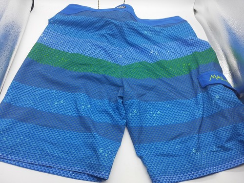 Maui & Sons Black Shark 4 Way Stretch Board Surf Shorts Mens Sz 36 Blue Green - 第 6/6 張圖片