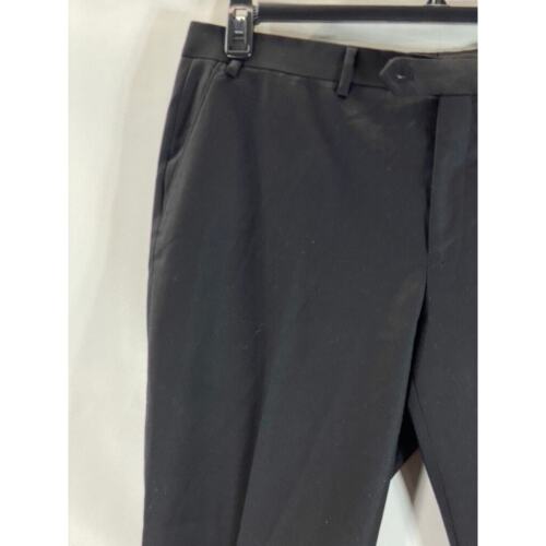 MICHAEL KORS Men's Solid Black Stretch Wool Flat Front Dress Pants SZ 38x30 - Picture 3 of 10