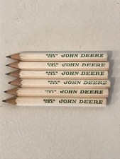 Vintage John Deere White Wooden Pencil Lot Of 6