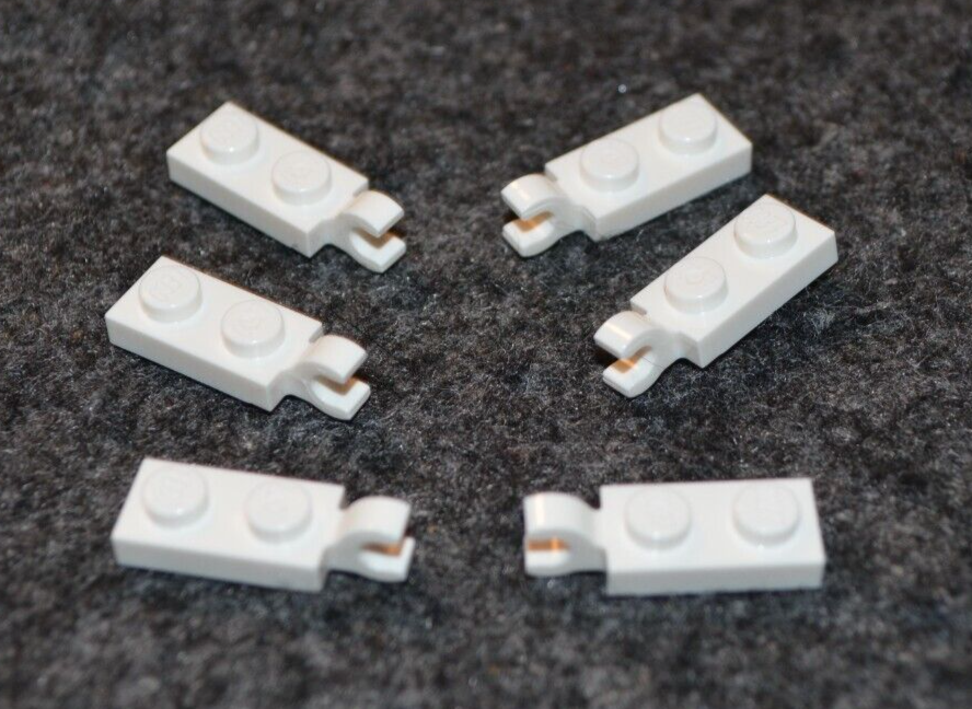 TRIMUI Brick ホワイト+model sセット 美品 6) 2x1 White Plate w/ Vertical Connector Clip Bricks ~ New Lego