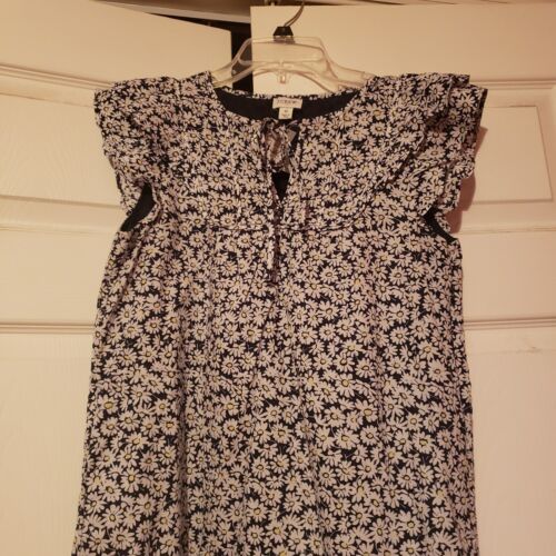J. Crew Women's Short-Sleeve Dress, Navy/White Floral Print, Size 0 NEW - Picture 4 of 7